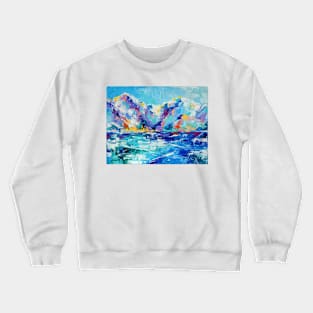 Mountain snow colorful landscape. Crewneck Sweatshirt